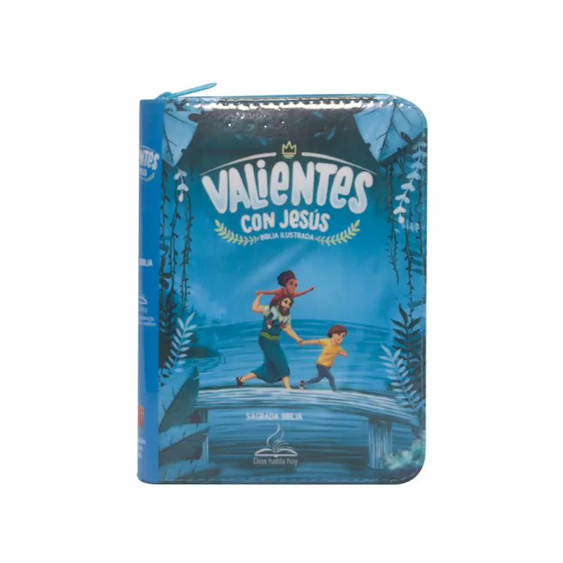 BIBLIA DHH042 DKZA  ILUSTRADA/ VALIENTE CON JESUS AZUL